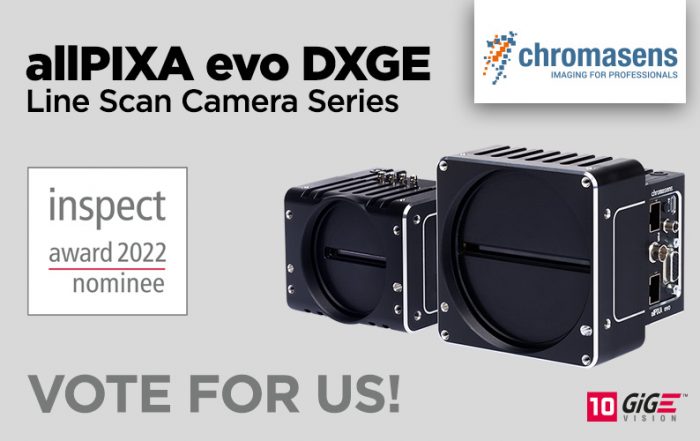 allPIXA evo DXGE Dual 10GiGE Line Scan Camera nominated for inspect award 2022